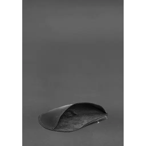 Кожаный чехол для очков BlankNote Crazy Horse с клапаном на резинке Черный - фото 4