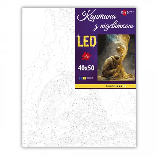 Картина по номерам Santi Объятия света 40х50 см LED подсветка (956657) - фото 2