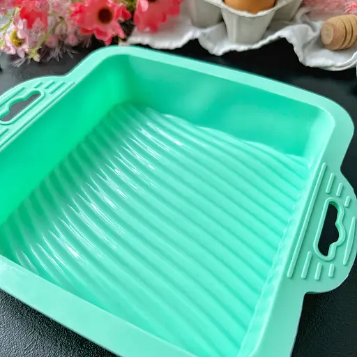 Форма квадратная силиконовая для выпечки кексов, тортов, пирогов и пирожных 18х18 см, A-plus Зеленый 85742 - фото 2