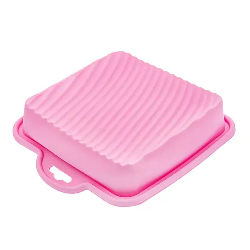 Форма квадратна силіконова для випікання кексів, тортів, пирогів та тістечок 18х18 см, A-plus Рожевий 85740 - фото 7