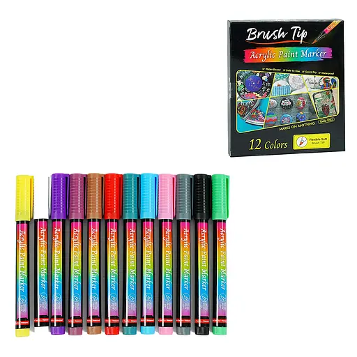 Акрилові маркери C 65251 12шт (6900067652515) - фото 2