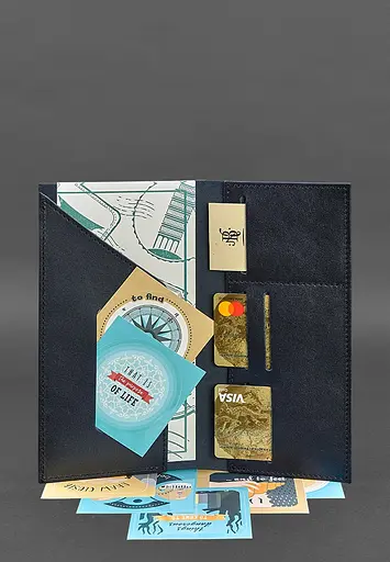 Кожаный тревел-кейс 3.1 темно-синий Краст - фото 3