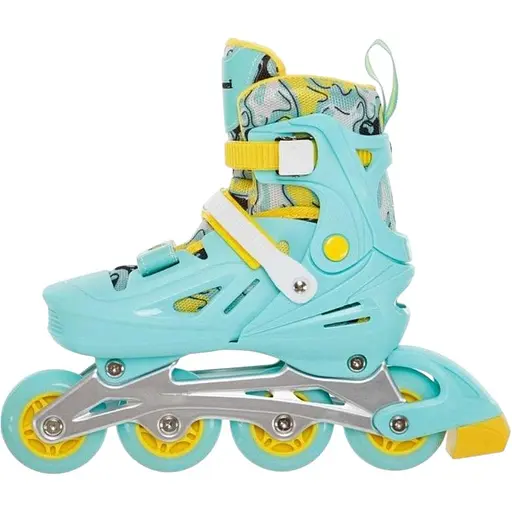 Ролики Banwei із захистом і переднім світловим колесом 30202-М розмір 35-38 бірюзові - фото 2