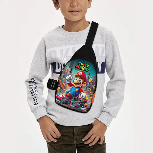 Сумка через плече дитяча Супер Маріо 29х17 см сумка слінг для хлопчика (02169)