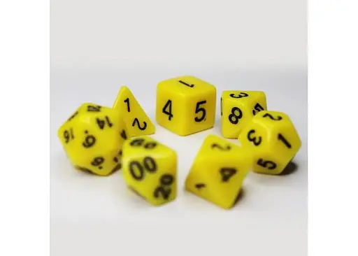 Набір кубиків Opaque 7 Dice Set - Yellow , 7 шт. (g7dopaq11) - фото 4