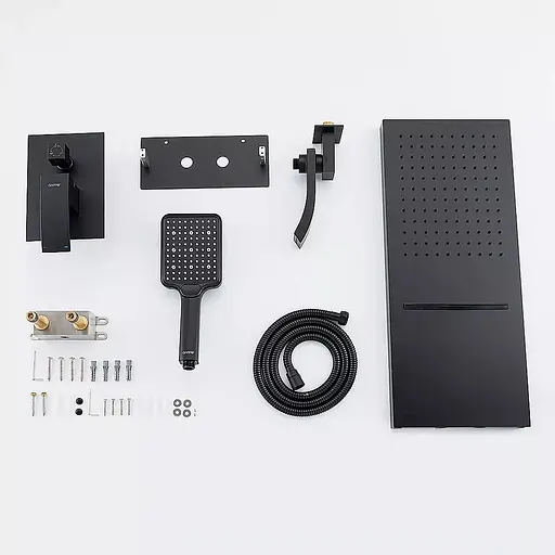 Душова система прихованного монтажу Gappo G7107-76, Чорний матовий - фото 2
