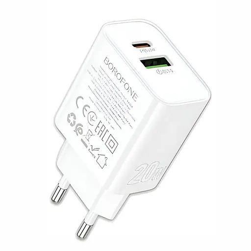 Зарядное устройство Borofone BA95A USB-A и кабель Type-C 18W поддержка Quick Charge 3.0 черный - фото 2