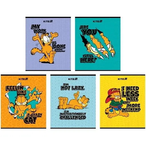 Зошит учнівський "Garfield" Kite GF25-238 24 аркушів 1 шт. в асортименті - фото 1