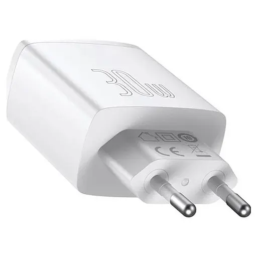 Зарядное устройство адаптер питания на 3 порта Baseus Cube GaN5 2U+C 30 W белый - фото 5