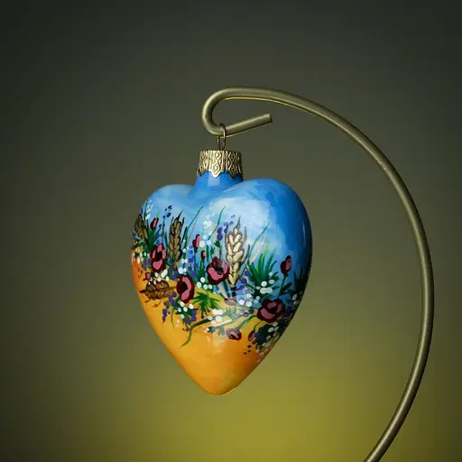 Ялинкова прикраса Різдвяні історії Серце України скло (4820001165661) - фото 3