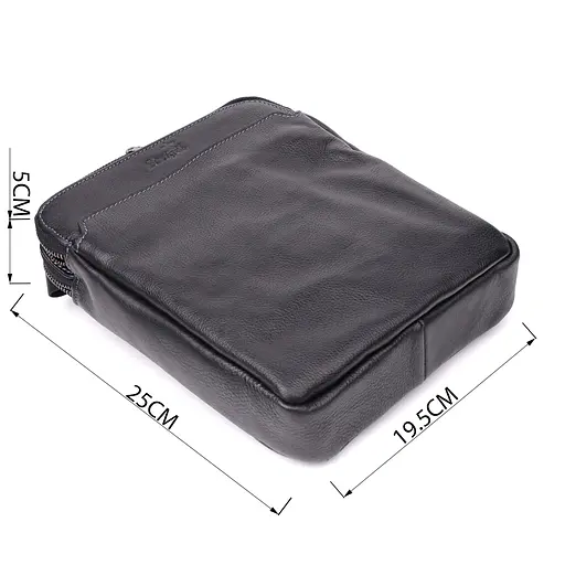 Стильна чоловіча сумка через плече із дрібнозернистої натуральної шкіри. SHVIGEL 19,5х25х5 см sum0027422 - фото 3