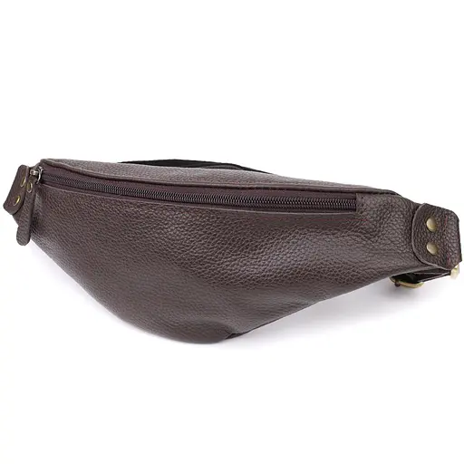 Модна сумка бананка для чоловіків із зернистої натуральної шкіри SHVIGEL 29х11х4,5 см sum0027466 - фото 1