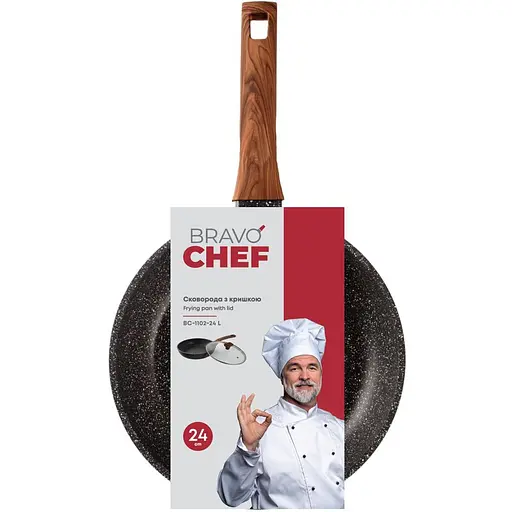 Сковорода Bravo Chef з кришкою 24 см (BC-1102-24 L) - фото 3
