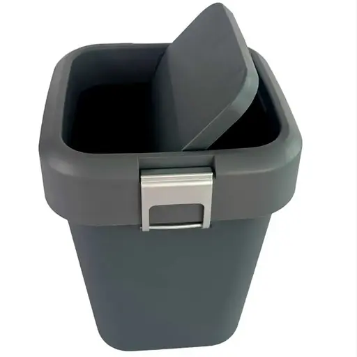 Мусорное ведро Motek на 8 л с поворотной крышкой 22.5х22.5х30 см Антрацит (COB-410)  - фото 3