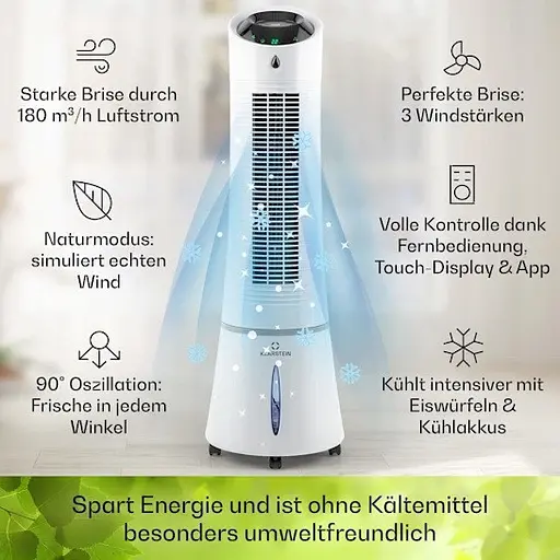Охолоджувач повітря Klarstein Skyscraper Ice Smart 4-в-1 Білий (10040206) - фото 6
