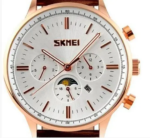 Мужские классичесие часы Skmei 9117 White Gold - фото 3
