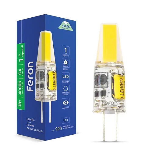 Світлодіодна лампа Feron LB-424 3 Вт G4 4000K 12V - фото 1