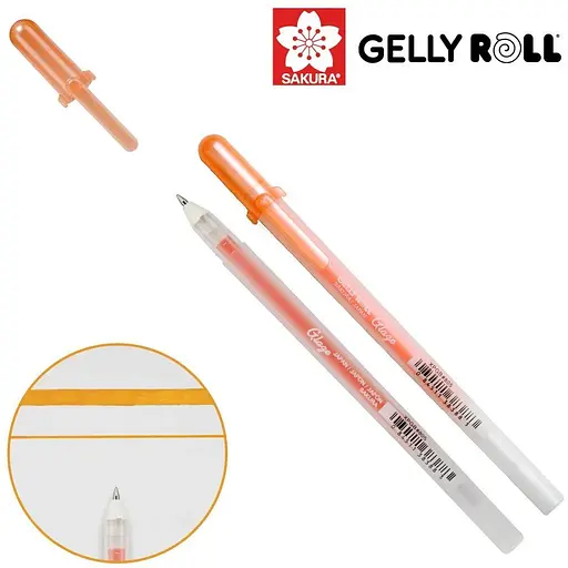 Ручка гелевая Sakura Glaze 3D-Roller Оранжевый - фото 2