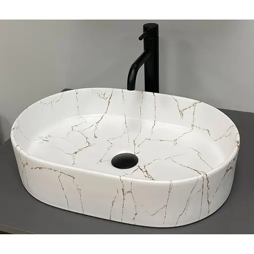 Умивальник VBI Verona 50 gold marmo glossy накладний VBI-011329, Золотий - фото 1