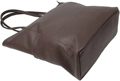 Женская кожаная сумка на двух ручках Borsacomoda темно-коричневая sum0028739 - фото 9