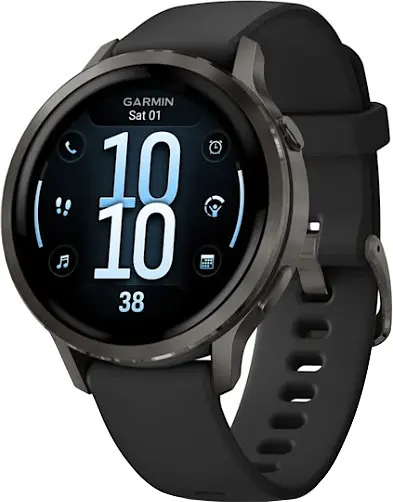 Смарт-часы Garmin Venu 4 41 mm Слатые с черным Silicone Band (010-03013-02)