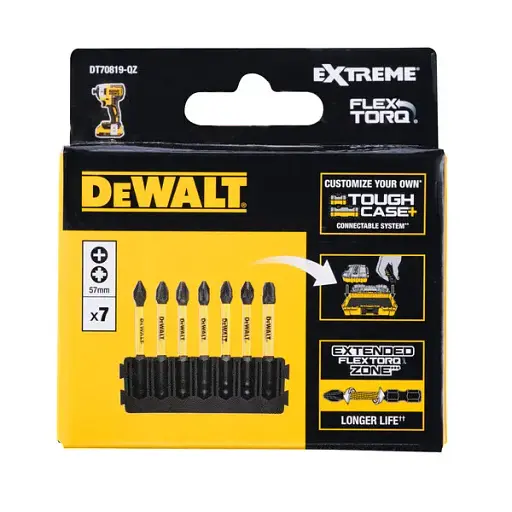 Касета з бітами DeWalt FlexTorq L=57 мм біти Рh1, Рh2 - 2 шт., Рz1, Рz2 - 2 шт., Рz3 (DT70819) - фото 2