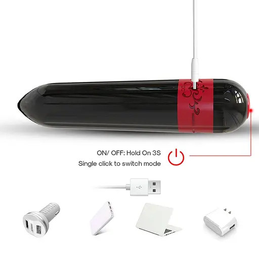 Вібратор Boss Series Rocket 9.1 см чорний - фото 8