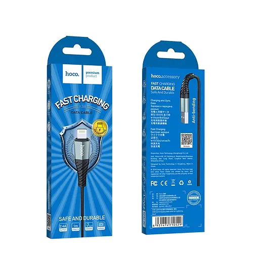 Кабель Hoco X38 Cool Charging data cable for iP чорний - фото 2