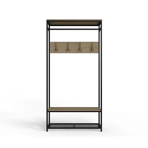 Вішалка модульна підлогова Ferrum-decor Треліс 15 180x90x38 чорний ДСП Дуб Сонома 16мм (FRD-104364)