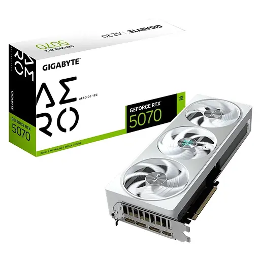 Відеокарта GF RTX 5070 12GB GDDR7 Aero OC Gigabyte (GV-N5070AERO OC-12GD) - фото 1