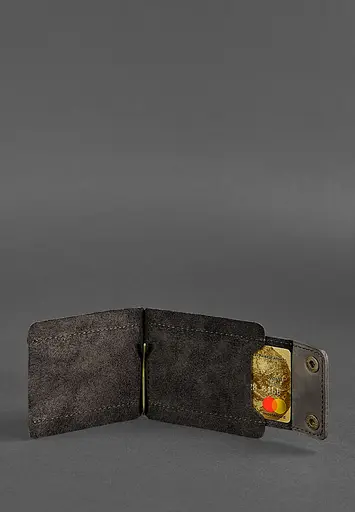 Мужской кожаный портмоне темно-коричневый 10.0 зажим для денег Crazy Horse - фото 6