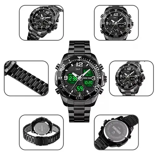 Наручний годинник чоловічий Skmei 1649 Black, 1649BK (18425) - фото 6