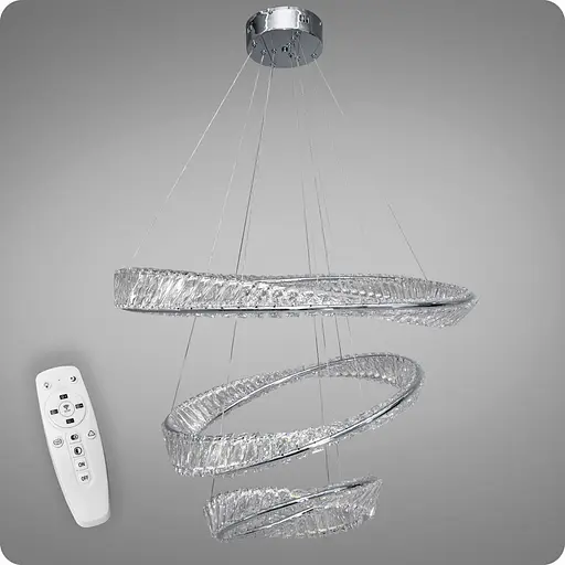 Люстра кришталева світлодіодна 517 Dlight 184Вт Хром (02001) - фото 1