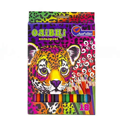 Олівці дерев’яні J. Otten Леопарденок, 18 кольорів
