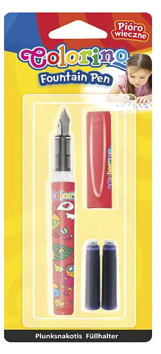 Ручка перьевая Colorino, с двумя синими катриджами (57516PTR)