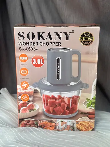 Багатофункціональний блендер подрібнювач Sokany SK-06034 чаша 3л, 800Вт Сірий - фото 10