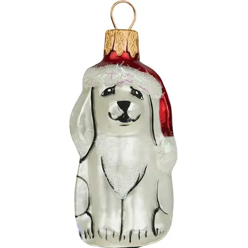Ялинкова прикраса Санта Шоп Святковий песик скло (4820001180121)