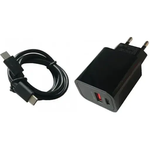 Зарядний пристрій швидкий 2 порти Grand D20QP-1 2 USB QC 3.0 18 W + PD20W + кабель Type-C to Type-C - фото 1