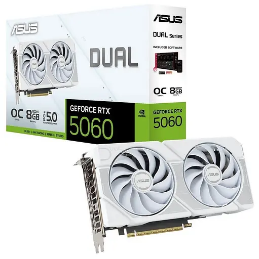 Видеокарта ASUS RTX 5060 8GB DUAL OC WHITE (DUAL-RTX5060-O8G-WHITE) (GDDR7, 128 bit, PCI-E v5.0 x16) - фото 12