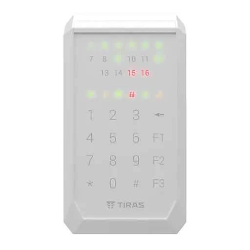 Клавіатура Tiras K-PAD16+ White на 16 індикаторів зон з вбудованим зчитувачем NFC/Mifare (21-00110) - фото 4
