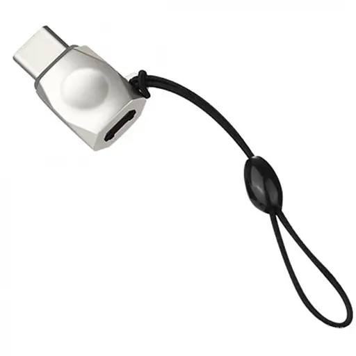 Перехідник OTG Hoco UA8 Micro/Type-C silver - фото 2