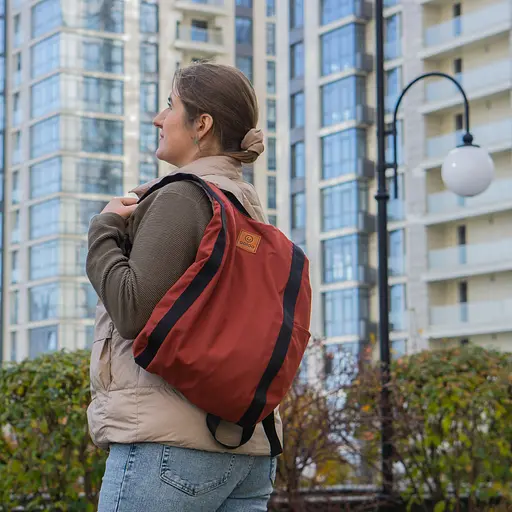 Рюкзак-антивор OOLOO Капля 45х27х14 см, коричневый 2249 - фото 9