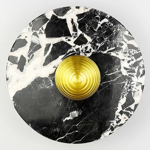 Бра из мрамора черного цвета Ø 20 см Line F Арт. WSC3-200 BK - фото 4