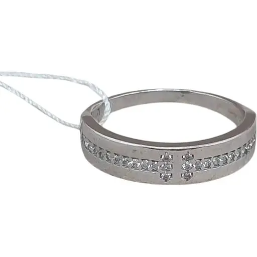 Срібне кільце Агні ТАНДЕМ з фіанітами. 1607/1Р-CZ 16,5