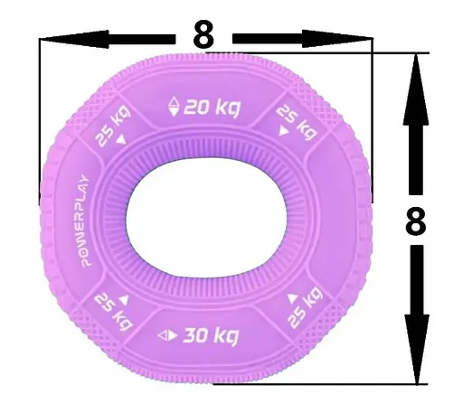 Еспандер кістьовий PowerPlay силіконовий PP-4331 Hand Grip Medium 20-25-30 кг Фіолетовий (PP_4331_Purple_(20-25-30)) - фото 3