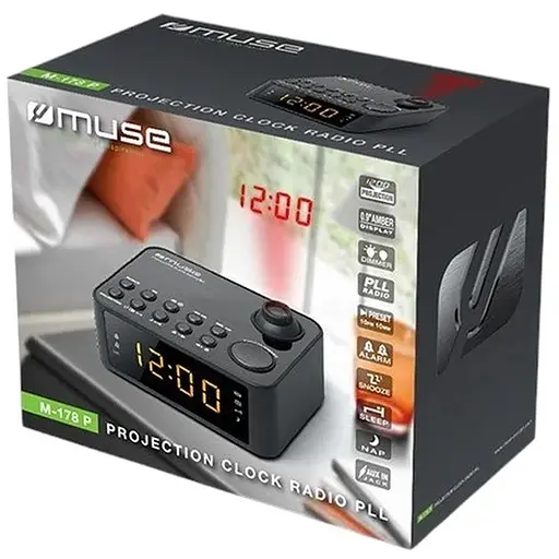 Радіо-годинник Muse M-178 P з проекцією чорний (M-178 P) - фото 5