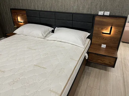 Кровать (каркас) Perfect Home Милтон/Milton 160 с мягким изголовьем двуспальная Каштан/антрацит (PFH-091084) - фото 7