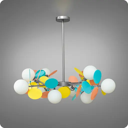 Люстра підвісна 517 Dlight на 12 ламп Хром-Кольоровий (01692) - фото 2