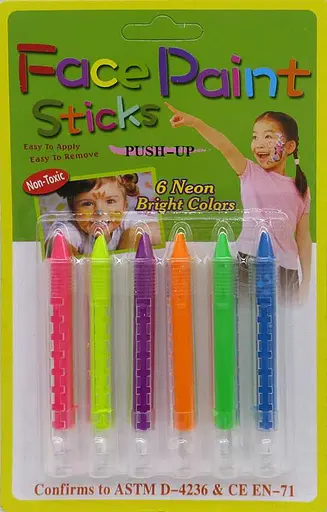 Краска-карандаш для грима с держателем, 6 цветов