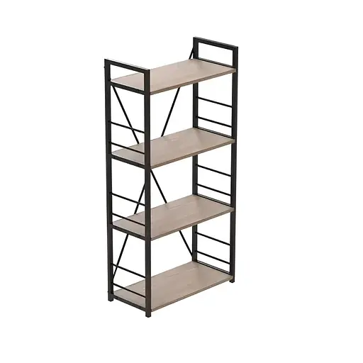 Этажерка 4/60 Серии Коннект 120x60x28 черный ДСП Дуб Сан-Марино 16мм FRD-104237